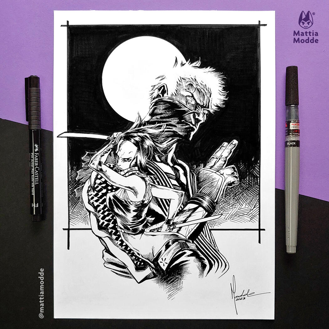 Half body / B&amp;W / 2 characters